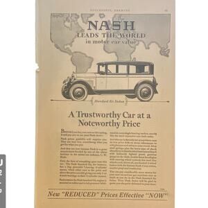 Antique Nash Standard Six Automobile Print Magazine Advertisement March 1928